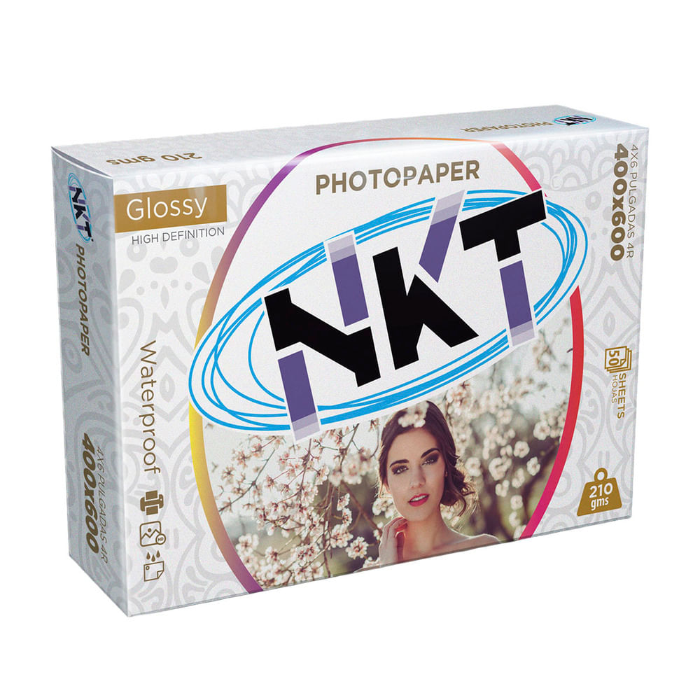 Papel Foto Glossy 4X6 Pulgadas Nkt