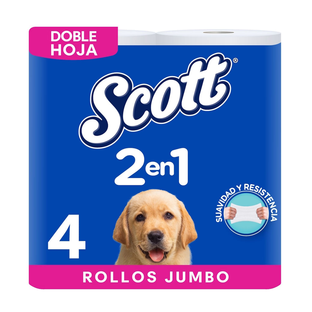 Papel Higiénico Doble Hoja 2 En 1 Jumbo Scott