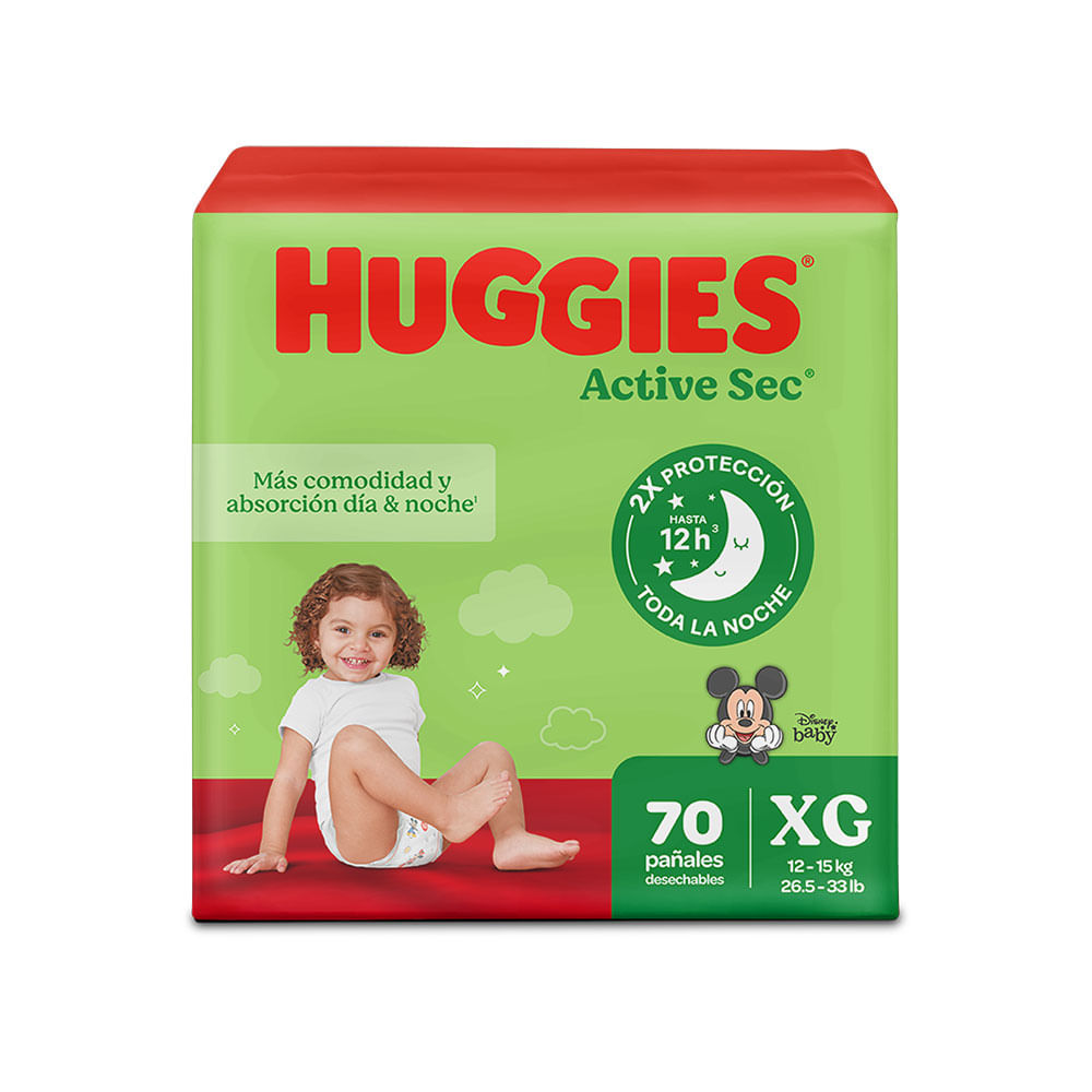 Pañal Desechable Talla XG/4 Active Sec Huggies