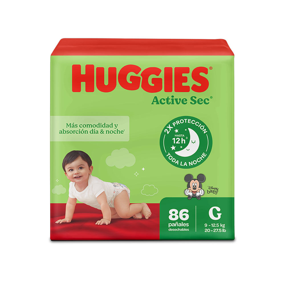 Pañal Desechable Talla G/3 Active Sec Huggies