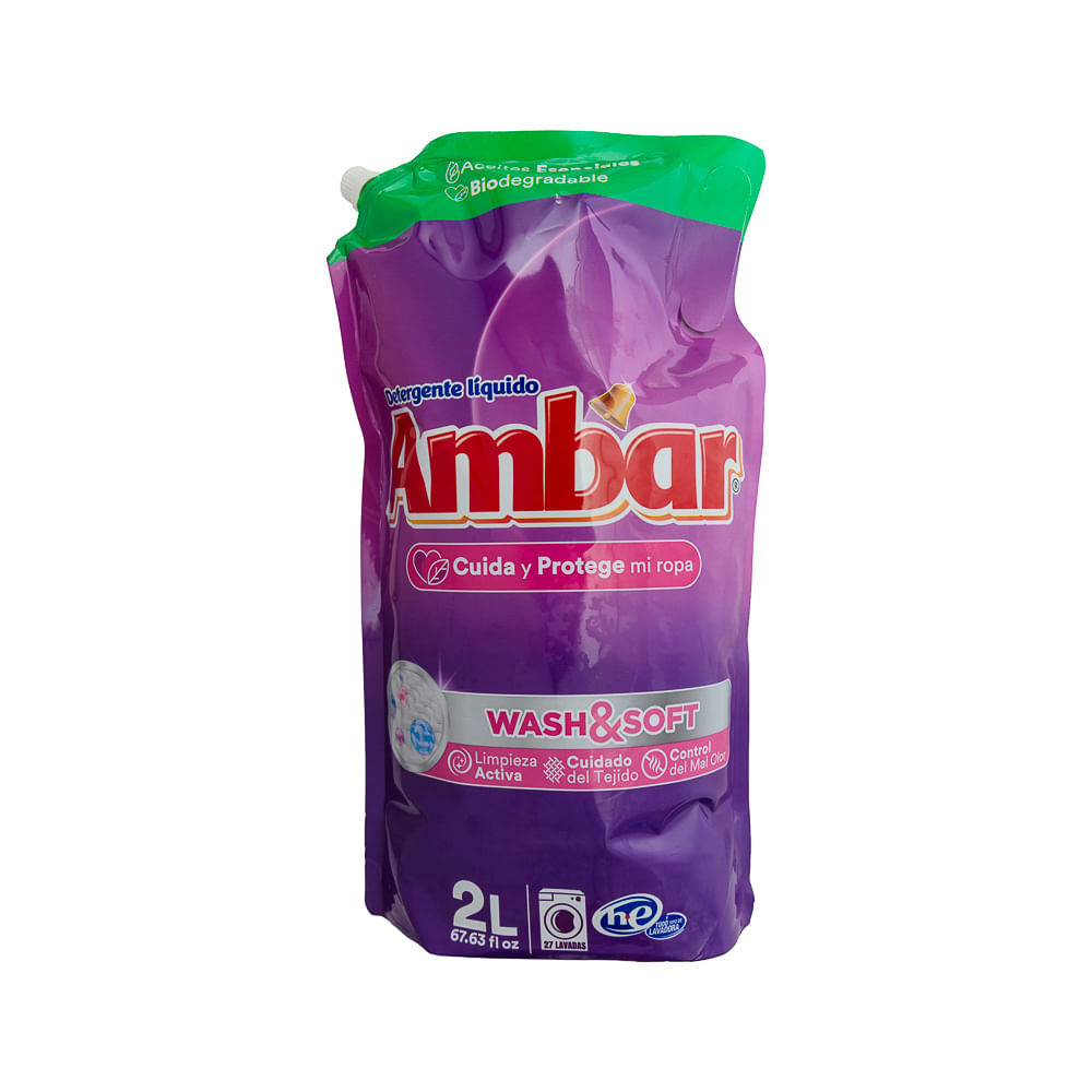 Detergente Líquido Wash & Soft Ambar