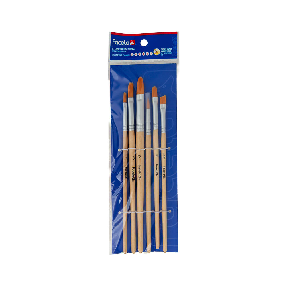 Set Pinceles Punta Surtida Facela