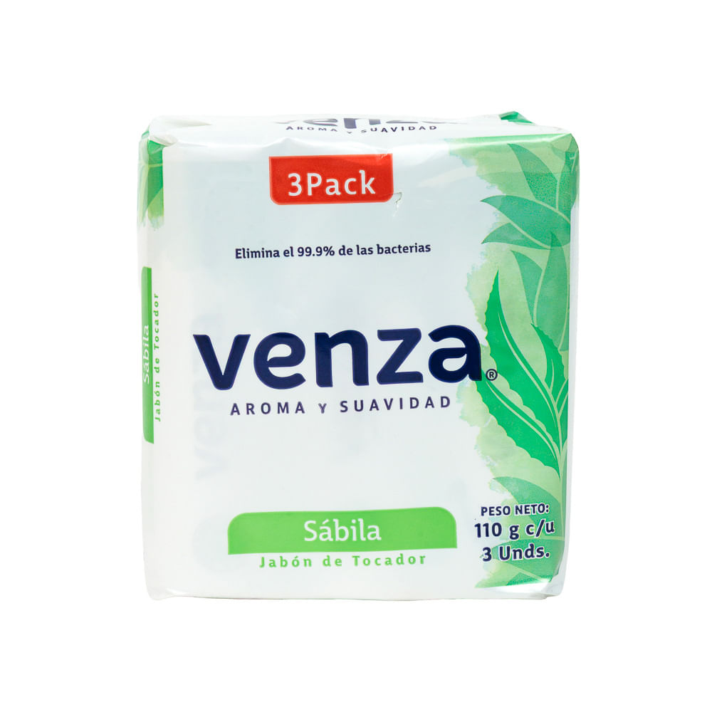 Jabón Pastilla Sábila Venza 3 Pack