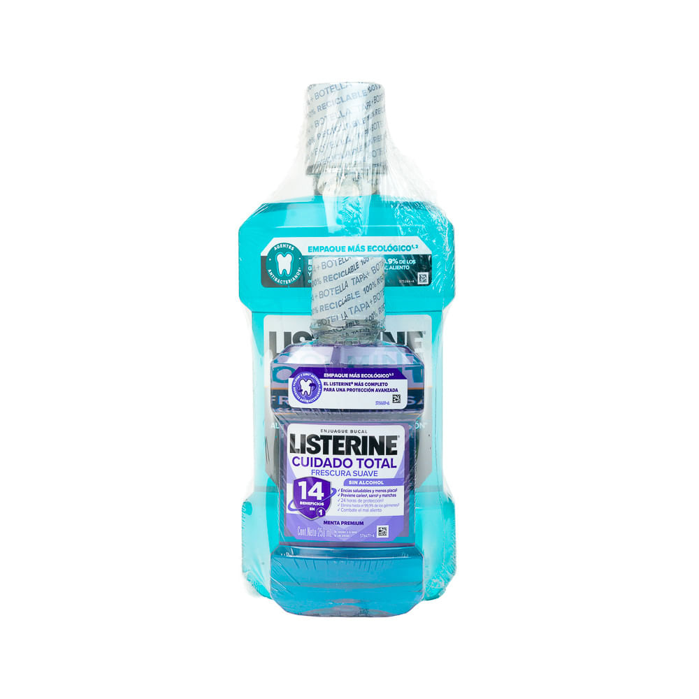 Enjuague Cool Mint Listerine + Cuidado Total 250ml.