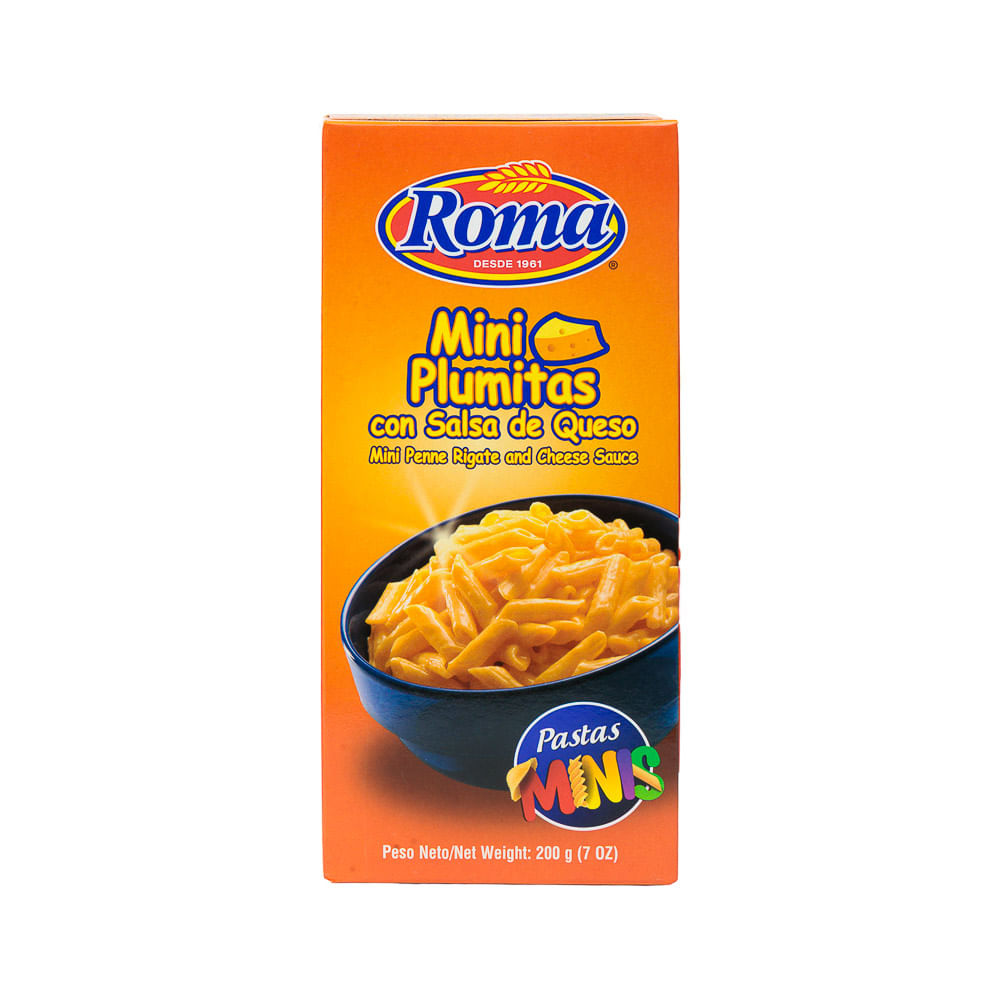 Pasta Mini Plumitas Con Queso Roma