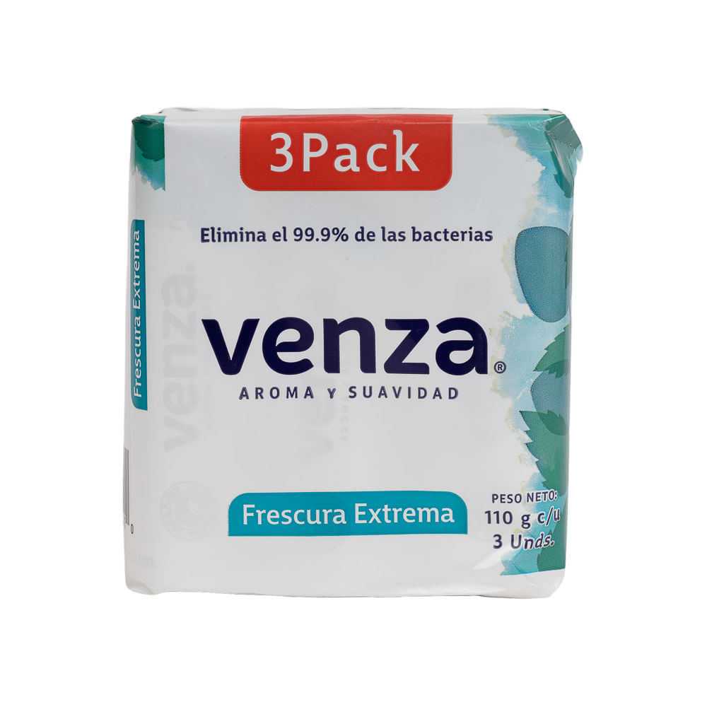 Jabón Pastilla Frescura Extrema Venza 3 Pack