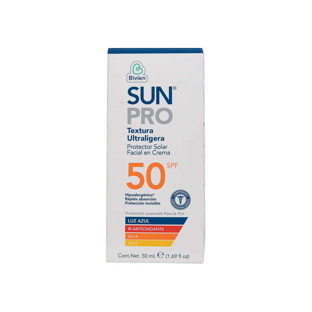 Protector Solar Facial Textura Ultraligera 50 Spf Bivien