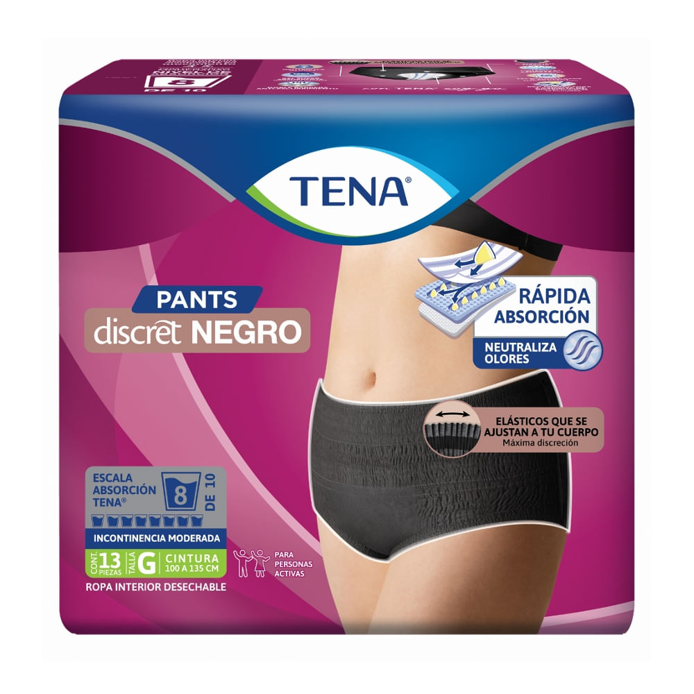 Tena Ropa Interior Pants Talla G Discret Negro