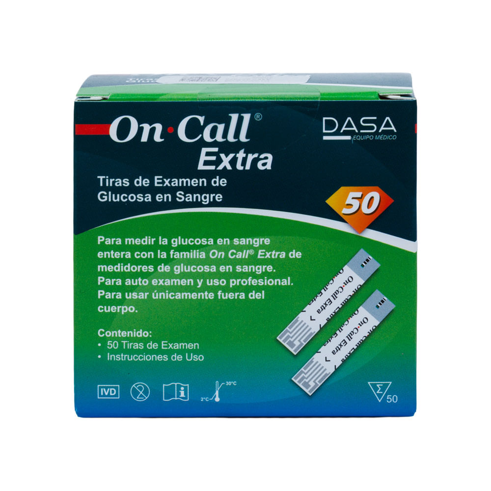 Tiras De Examen Glucosa On Call Extra