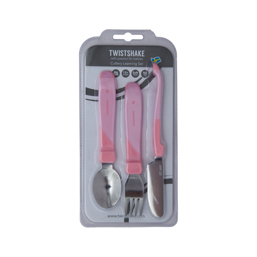Set Cubiertos Bebe Rosado Twistshake