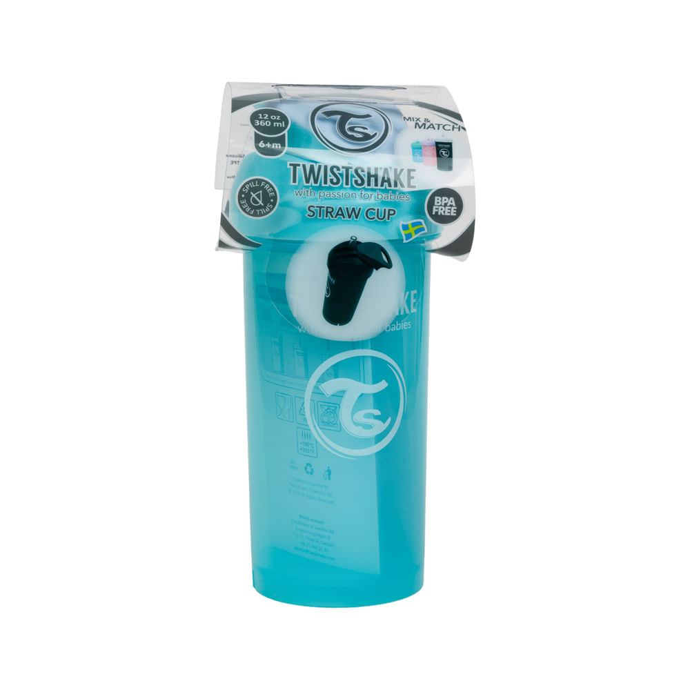 Vaso Con Pajilla Celeste Twistshake