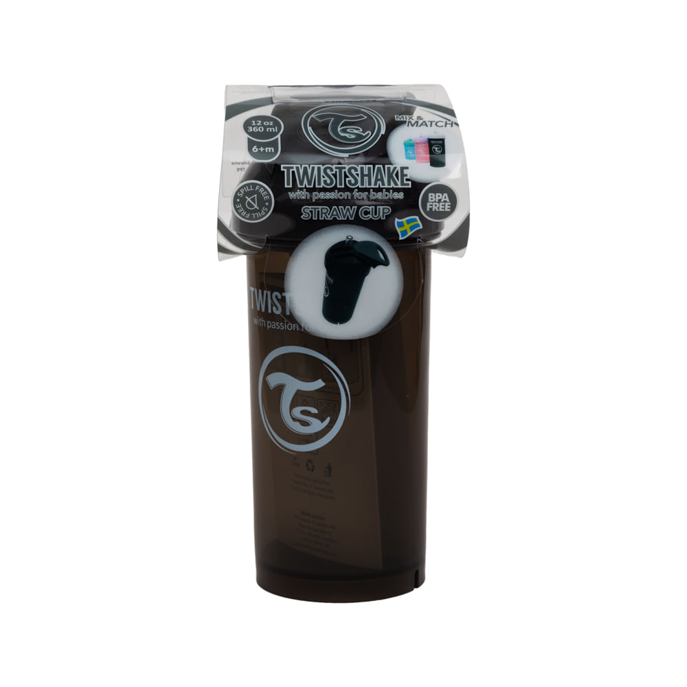 Vaso Con Pajilla Negro Twistshake