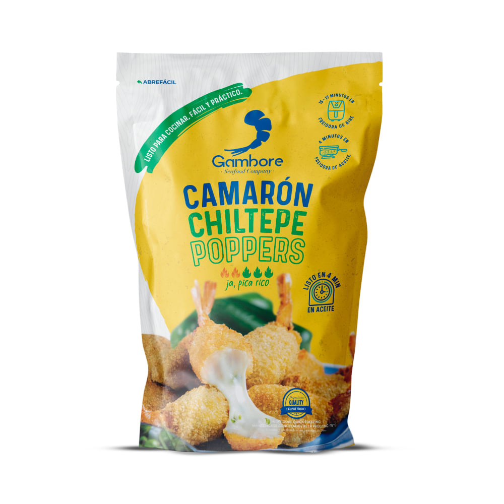 Camarones Empanizados Con Queso Y Chiltepe Gambore