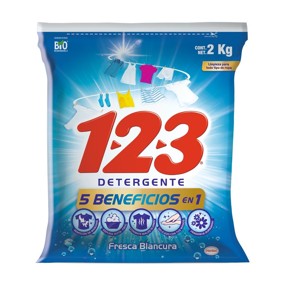 Detergente Polvo Fresca Blancura 1-2-3