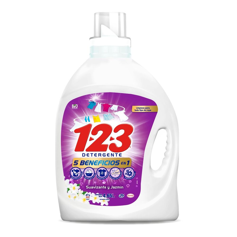 Detergente Líquido Suavizante Jazmin 1-2-3
