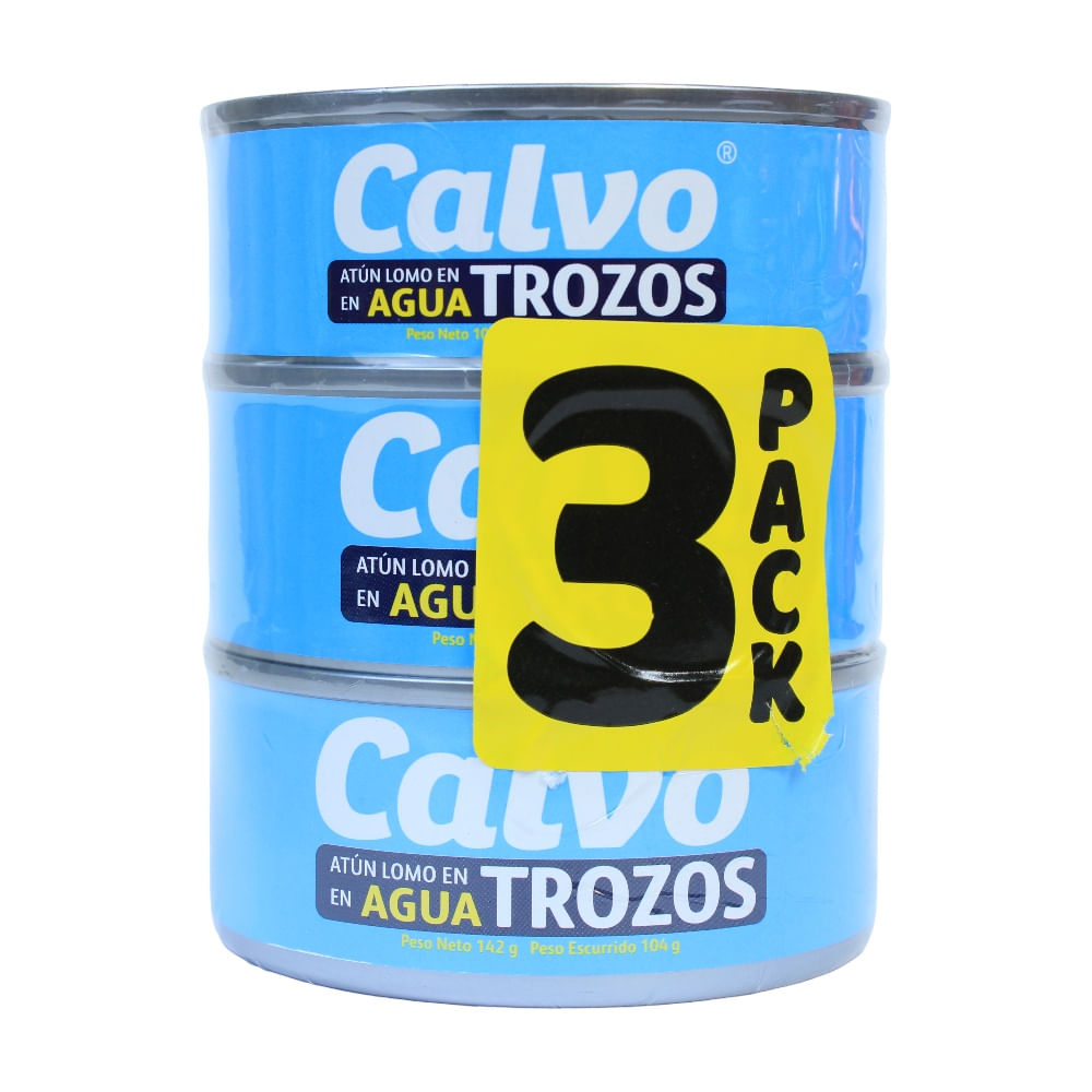 Atún Agua Lomo Trozos Calvo 3 Pack