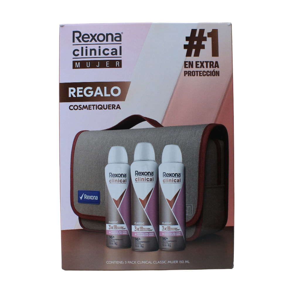 Desodorante Dama Classic + Cosmetiquera Rexona
