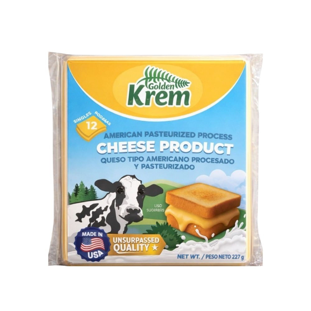 Queso Americano Amarillo Rodajado Golden Krem