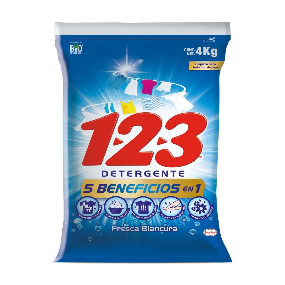 Detergente Polvo Fresca Blancura 1-2-3