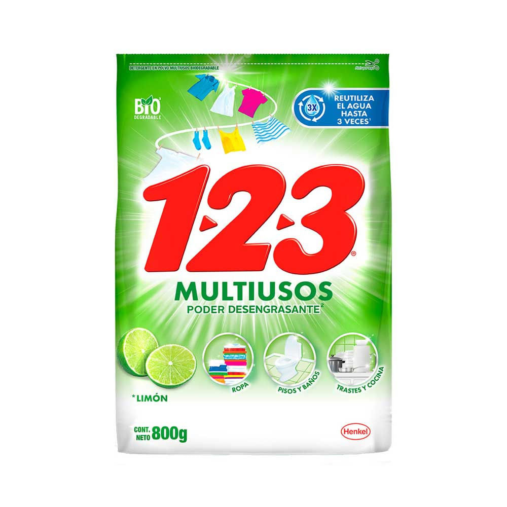 Detergente Polvo Limón 1-2-3
