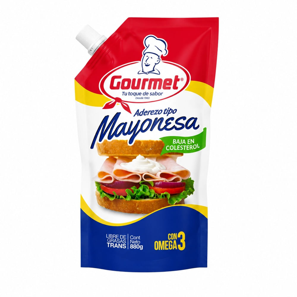 Mayonesa Reducida En Lipidos Y Colesterol Gourmet Doypack