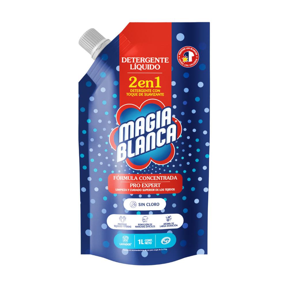 Detergente Líquido 2 En 1 Magia Blanca