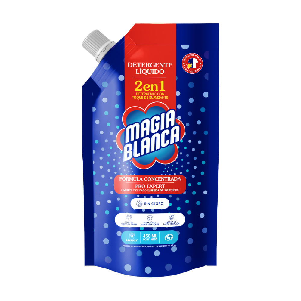 Detergente Líquido 2 En 1 Magia Blanca