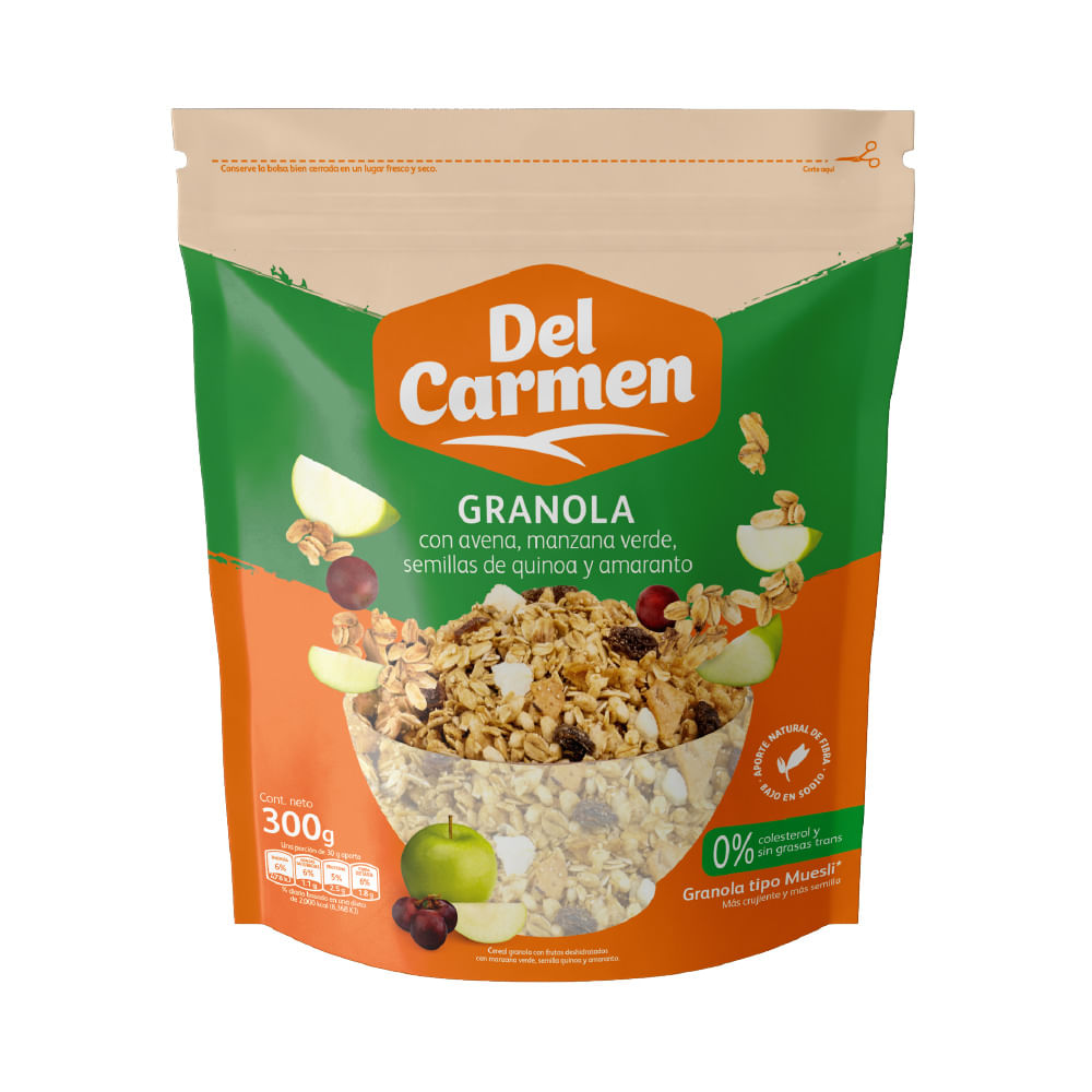 Granola Del Carmen Manzana Verde Quinoa Amarato