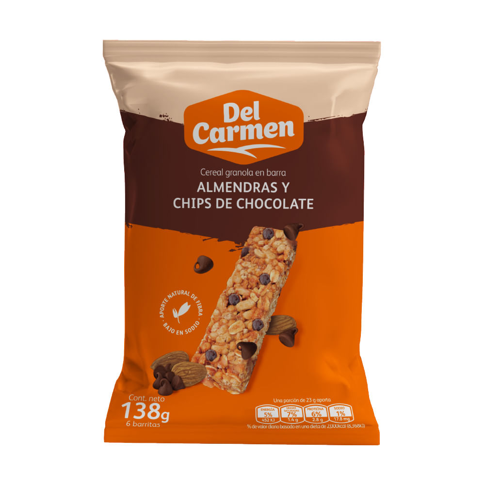 Barras Cereal Almendra Con Chispas Del Carmen