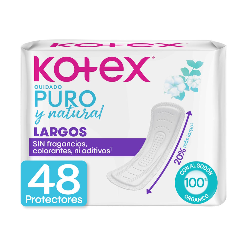 Protectores Diarios Puro Y Natural Largos Kotex