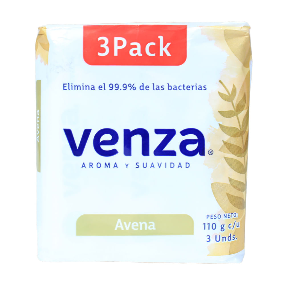 Jabón Pastilla Avena Venza 3 Pack