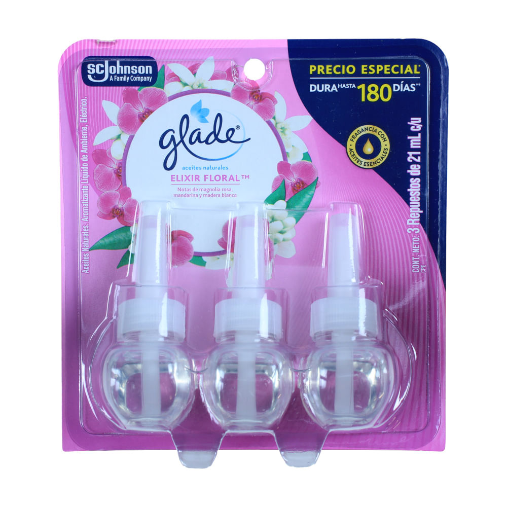 Aromatizante Elixir Floral Glade Repuesto 3 Pack
