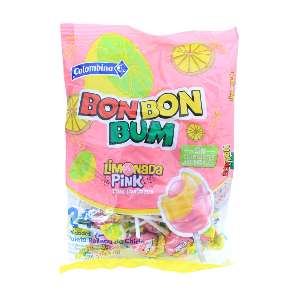 Bom Bom Bum Limonada Pink Colombina