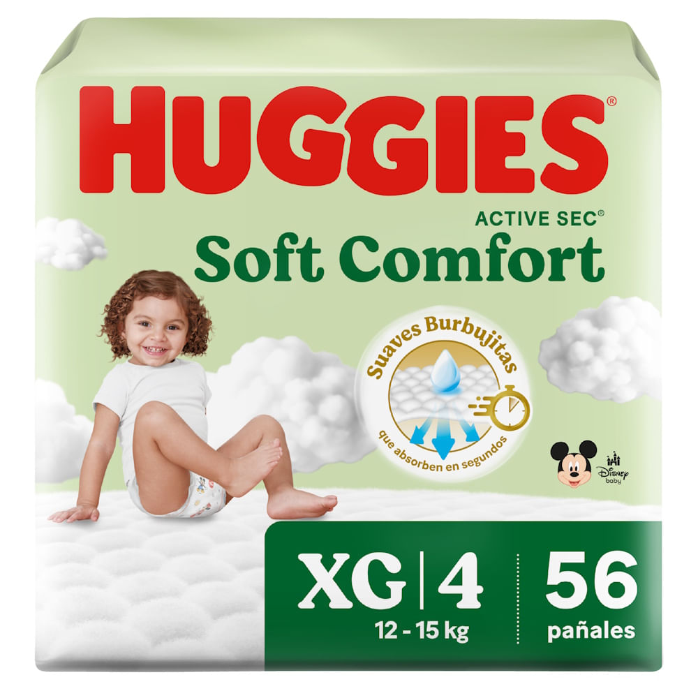 Pañal Desechable Talla XG/4 Soft Comfort Huggies