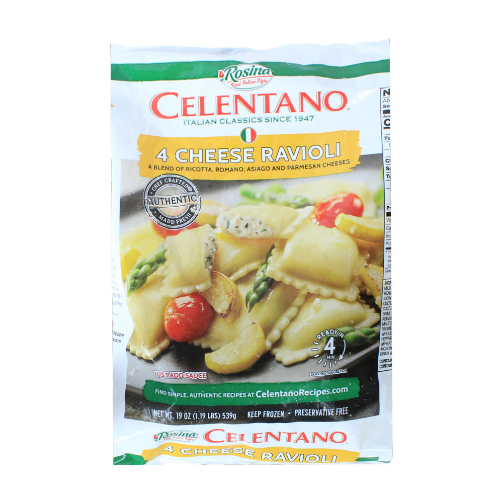 Pasta Ravioli Relleno 4 Quesos Celentano Rosina