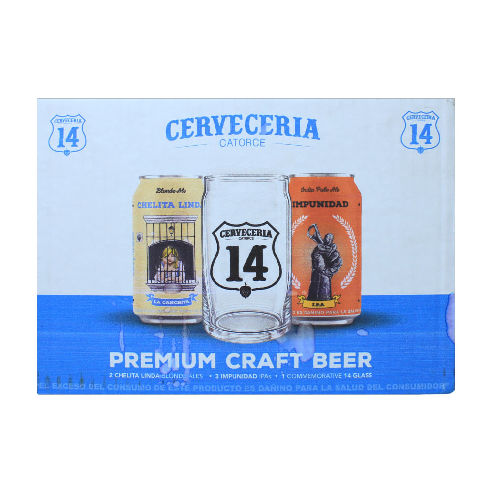 Cerveza Artesanal Cervecería 14 + Vaso