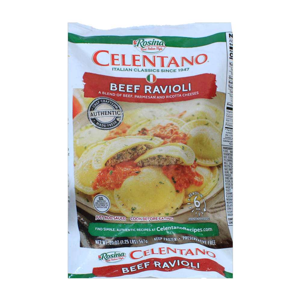 Pasta Ravioli Relleno Carne Celentano Rosina