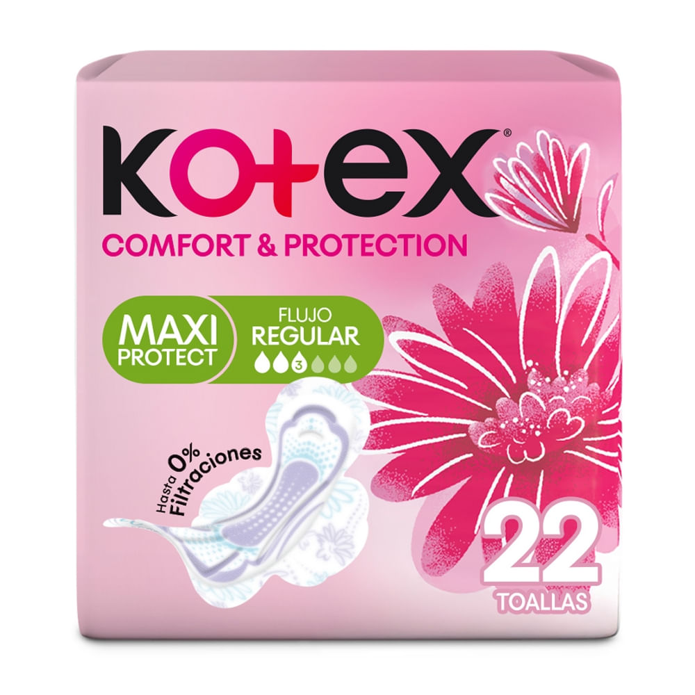 Toalla Femenina Comfort y Protección Maxi Kotex