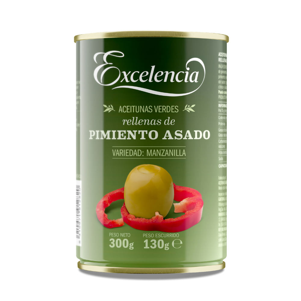 Aceitunas Verdes Rellenas Pimiento Excelencia Lata