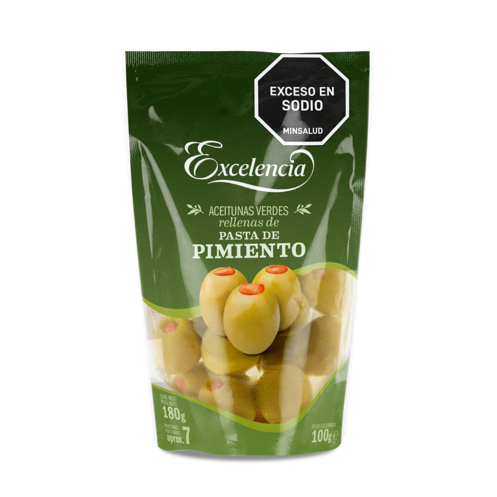 Aceitunas Verdes Rellenas Pimiento Excelencia Doypack
