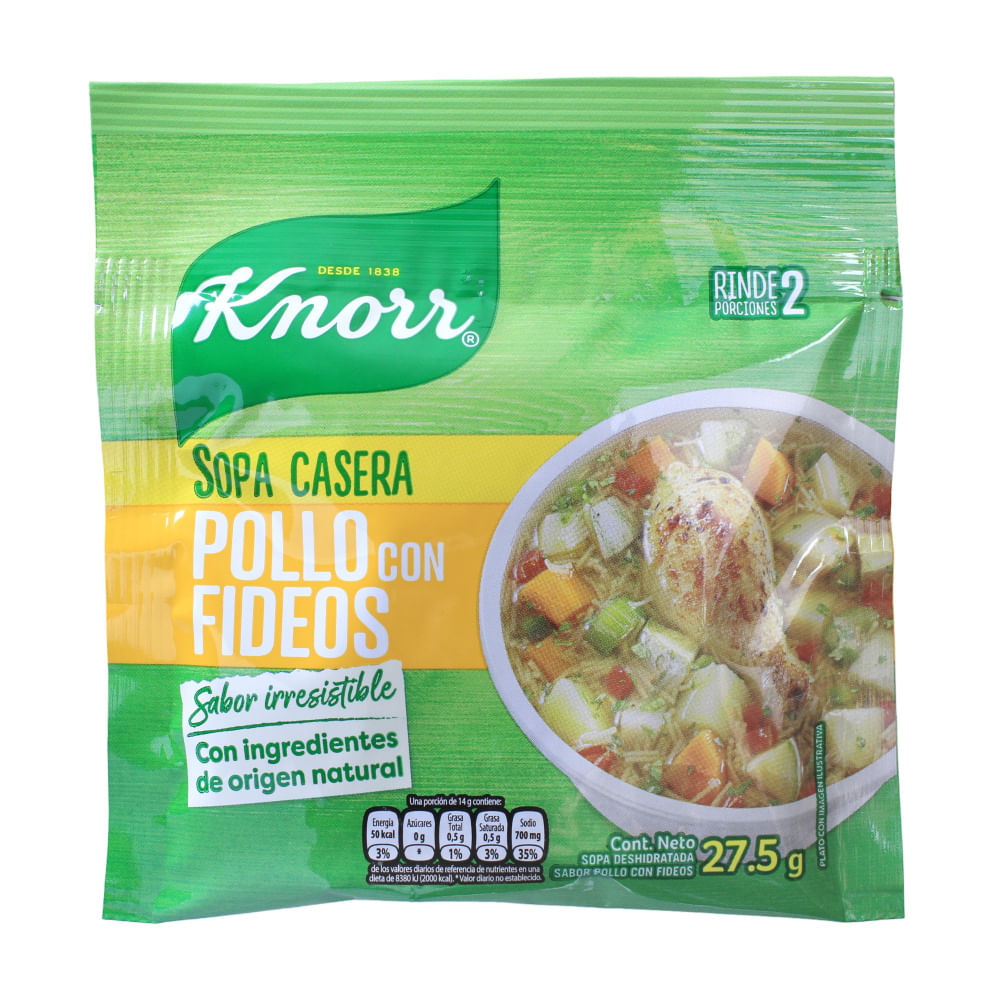 Sopa Casera Pollo Con Fideos Knorr