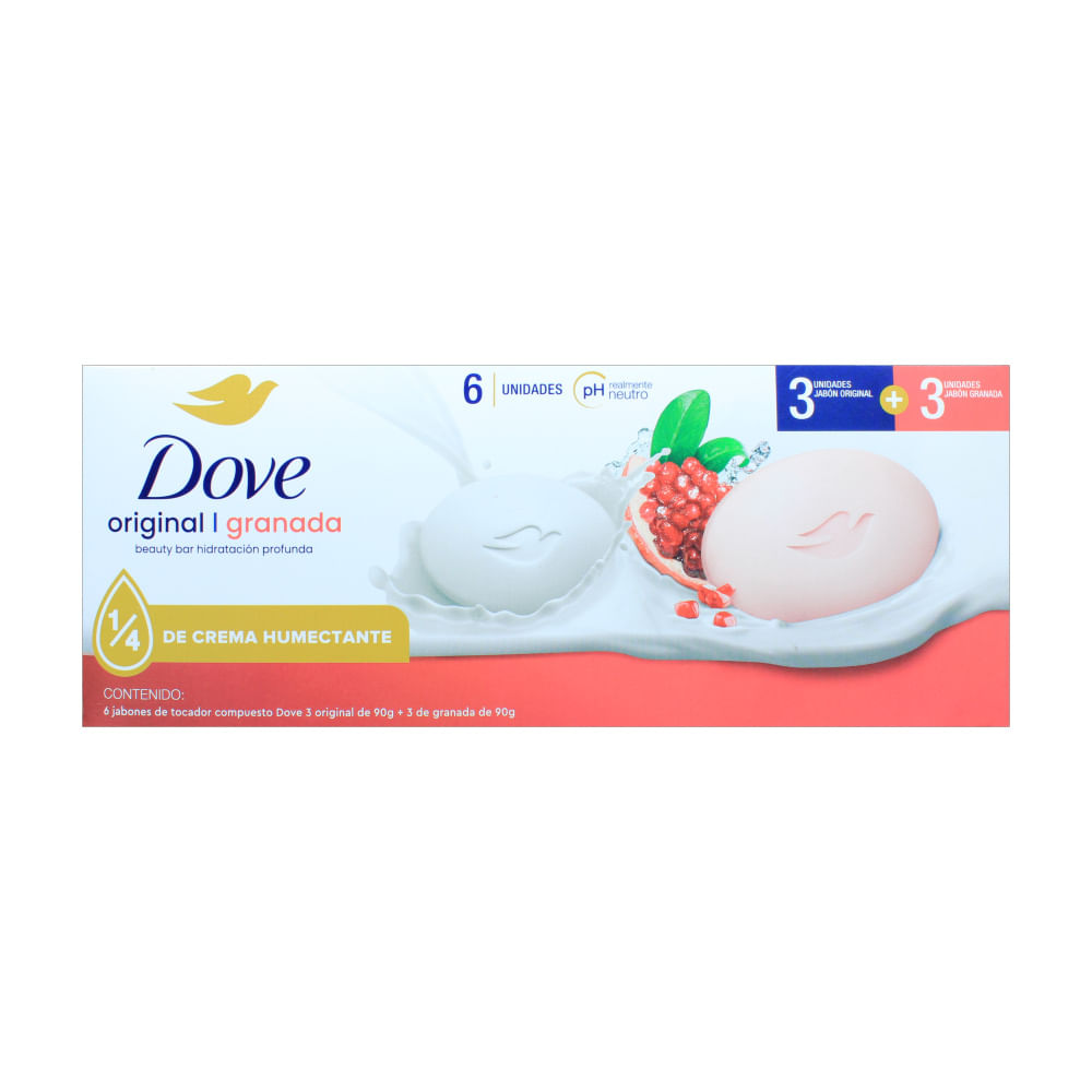 Jabón Pastilla Original/Granada Dove 6 Pack