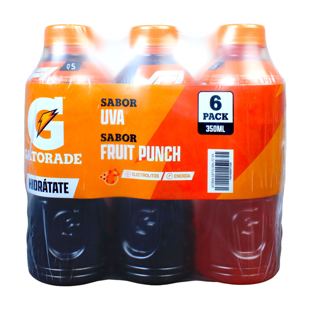 Gatorade Uva Y Fruit Punch 6 Pack
